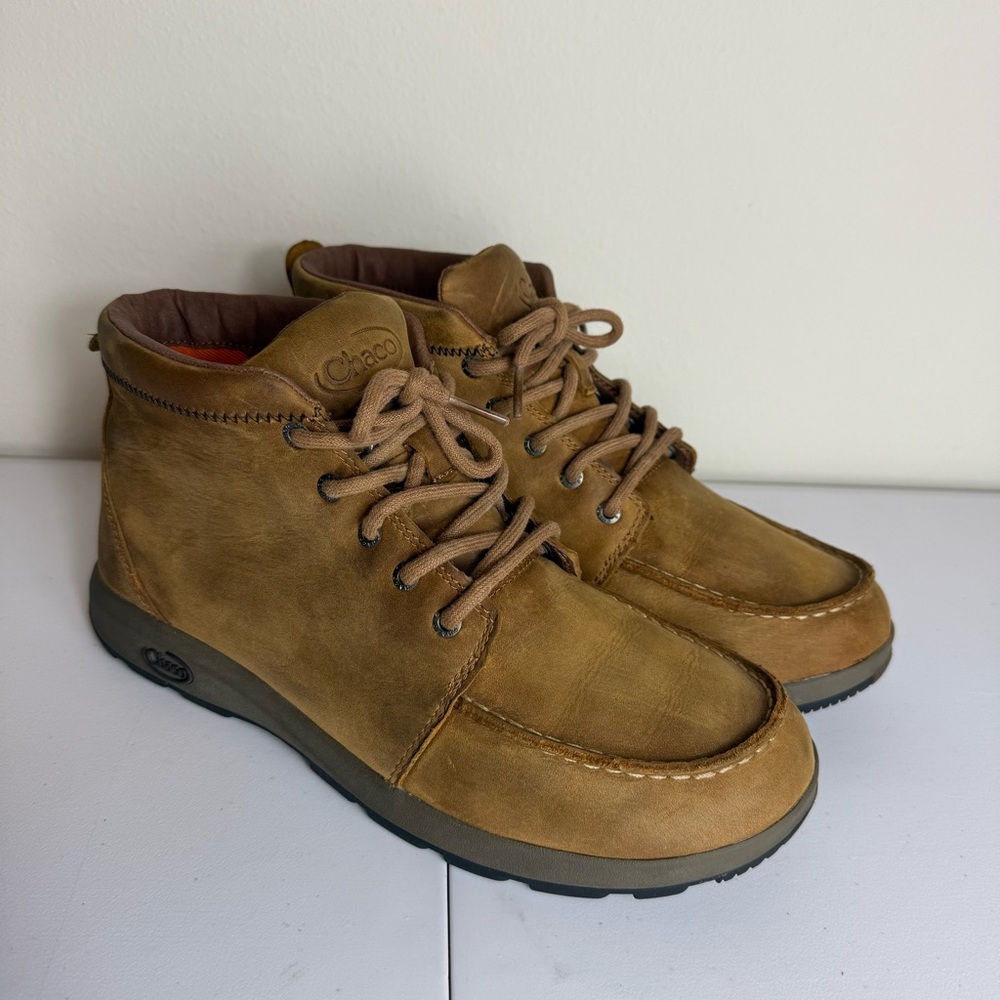 Chaco Mens Size 8.5 Brio Moc Ankle Brown Leather Lace Up Boots Shoes J150181